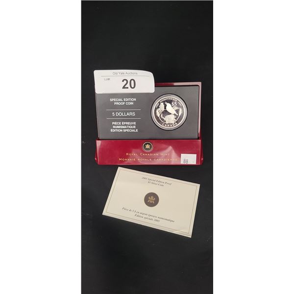 CANADIAN SPECIAL EDITION SILVER PROOF $5 COIN