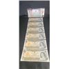 Image 1 : FIVE UNCIRCULATED CANADIAN 1973 $1 BILLS & 1979 CIRCULATED $5 BILL