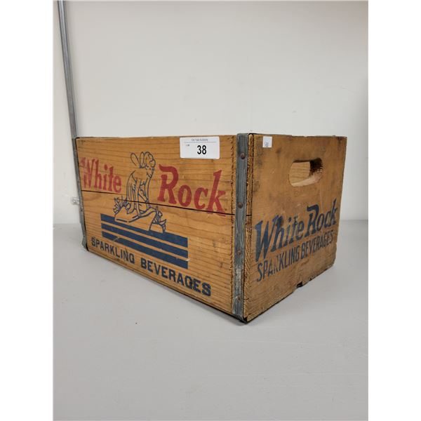 1940'S/50'S WHITE ROCK SPARKLING BEVERAGES WOODEN CRATE-VERY NICE CONDITION