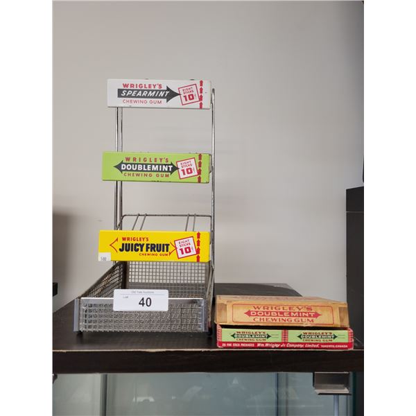 VINTAGE WRIGLEY'S 10CENT COUNTER TOP STORE DISPLAY W/ORIGINAL WRIGLEY'S CARDBOARD BOX