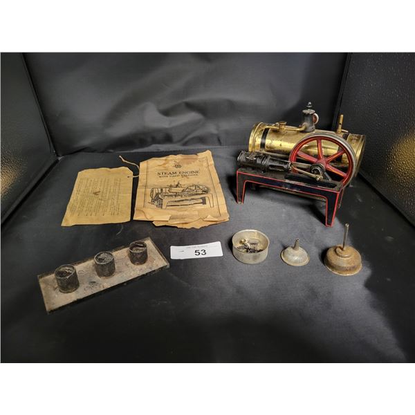 VINTAGE STEAM ENGINE W/FIXED CYLINDER & ACCESSORIES