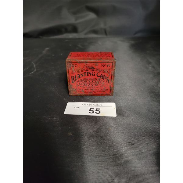 EARLY BEAVER BRAND BLASTING CAPS TIN BOX