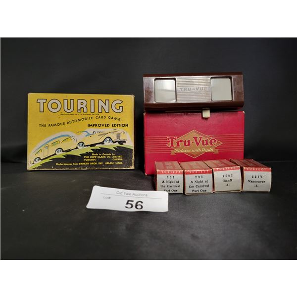 VINTAGE TRU-VUE VIEWFINDER & VINTAGE TOURING AUTOMOBILE CARD GAME