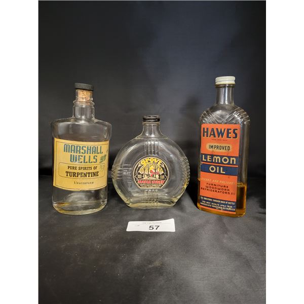 THREE VINTAGE CANADIAN ADVERTISING BOTTLES