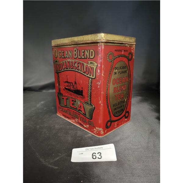 ANTIQUE OCEAN BLEND LARGE TEA TIN