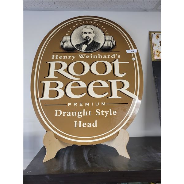 HENRY WEINHARD'S ROOT BEER EMBOSSED TIN SIGN