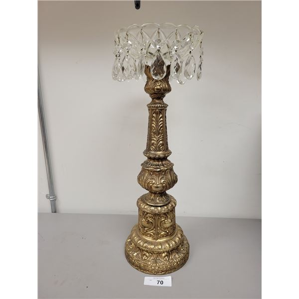 VINTAGE CRYSTAL DROP ORNATE LAMP BASE