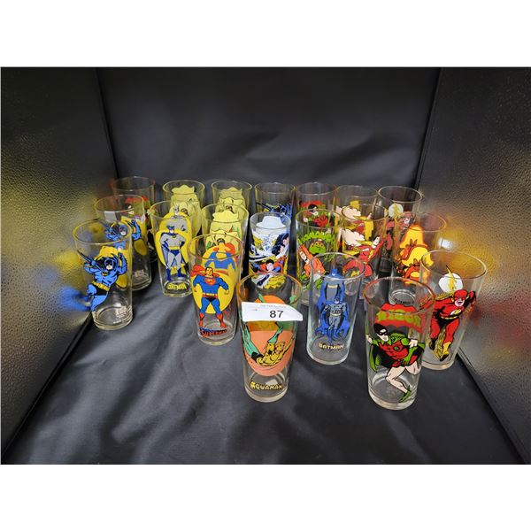 20 VINTAGE PEPSI COLLECTOR SERIES DC COMICS GLASS TUMBLERS