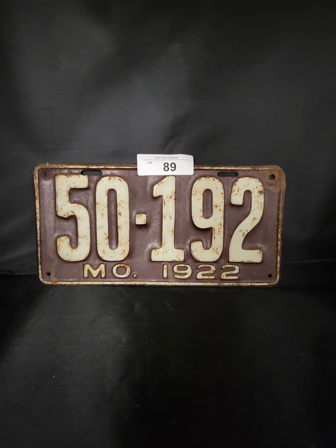 1922 MISSOURI LICENSE PLATE