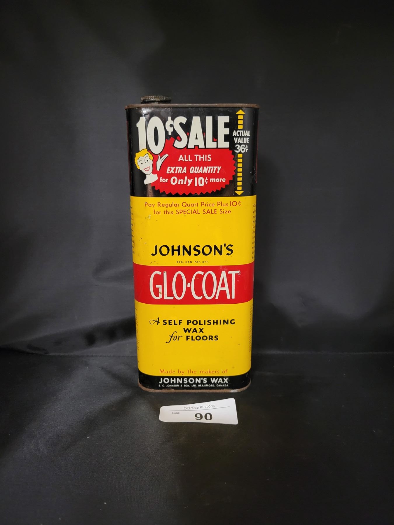 LARGE VINTAGE JOHNSON'S GLOCOAT WAX CAN