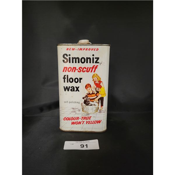 LARGE VINTAGE SIMONIZ FLOOR WAX CAN