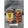 Image 1 : TWO VINTAGE SHIELD & MAGIC BAKING POWDER CANS