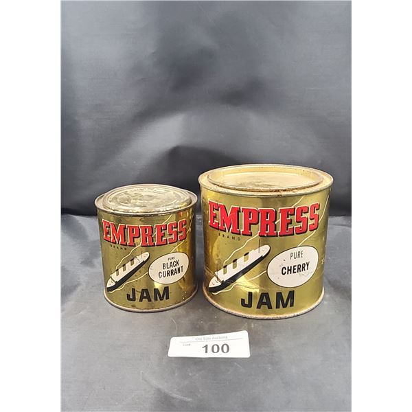 TWO VINTAGE EMPRESS JAM CANS