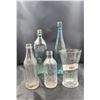 Image 1 : FIVE VINTAGE POP BOTTLES, COCA COLA GLASS & 2 EARLY BOTTLES