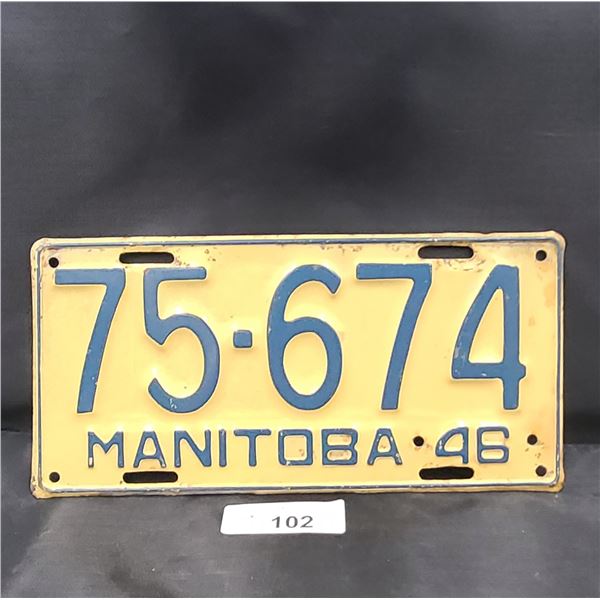 1946 MANITOBA LICENSE PLATE