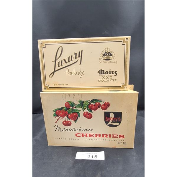 VINTAGE LOWNEY & MOIRS CHOCOLATE BOXES-EMPTY