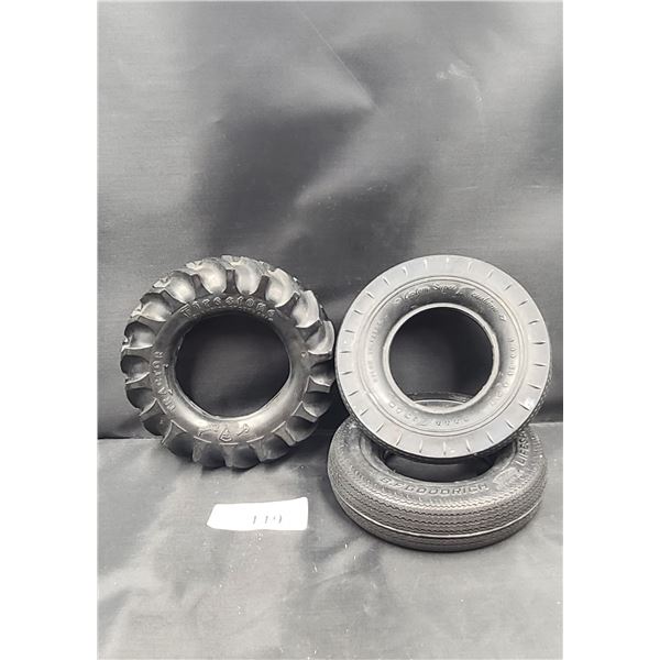 VINTAGE FIRESTONE, GOODYEAR, & BFGOODRICH RUBBER TIRES FOR THE ASHTRAYS