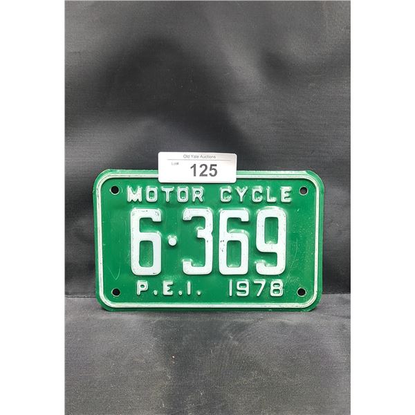 1978 PEI MOTORCYCLE LICENSE PLATE
