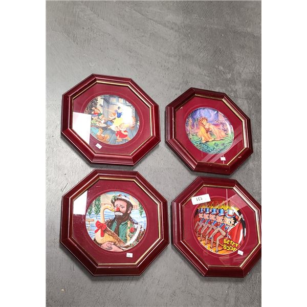 FOUR COLLECTIBLE PLATES IN FRAMES