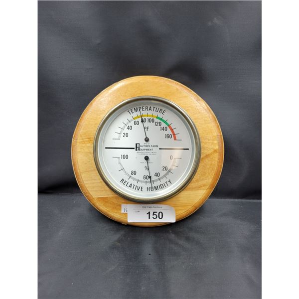 BALTHES FARM EQUIPMENT TEMPERATURE & HUMIDITY BAROMETER