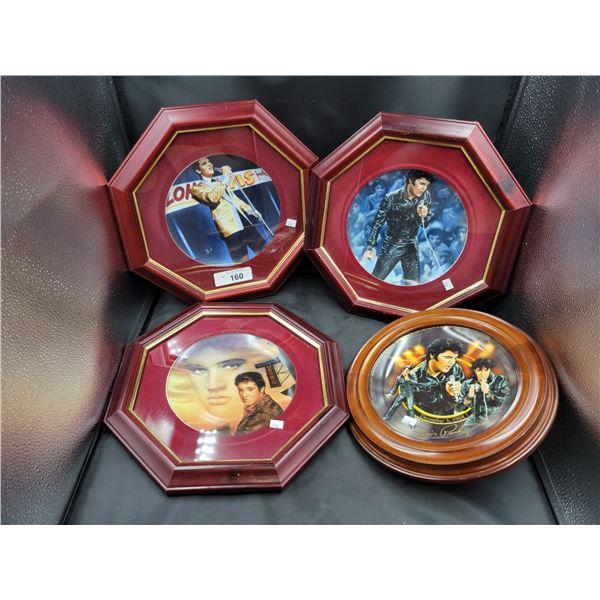 FOUR ELVIS PRESLEY COLLECTOR PLATES IN FRAMES