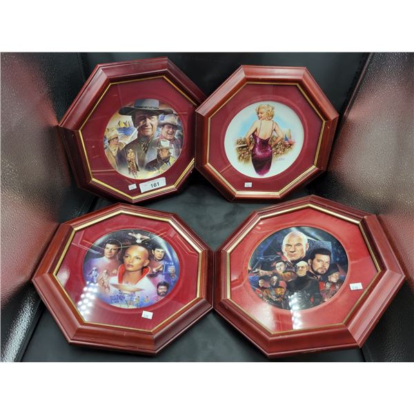 MARILYN MONROE, JOHN WAYNE, STAR TREK COLLECTOR PLATES IN FRAMES