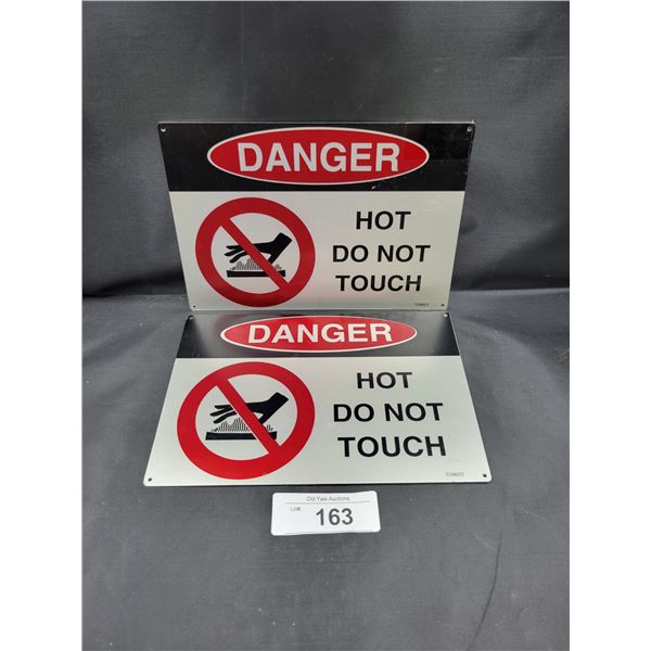 TWO METAL DANGER SIGNS