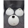 Image 1 : THREE VINTAGE MILK GLASS LIGHT SHADES