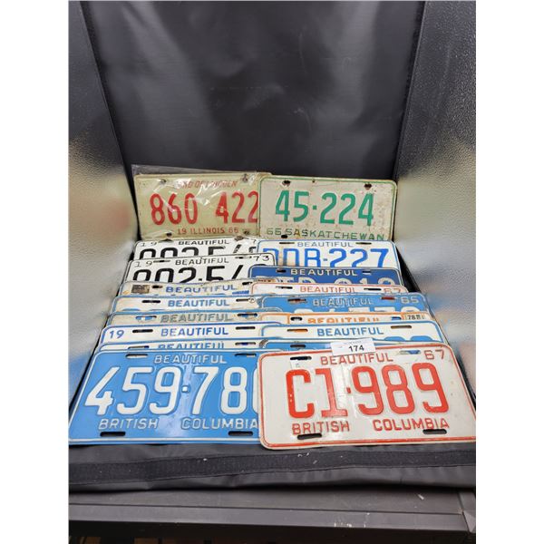 LARGE COLLECTION 1960'S/70'S BC LICENSE PLATES