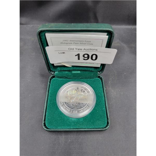 CANADIAN 2002 HOLOGRAM .999 1OZ $5 SILVER COIN