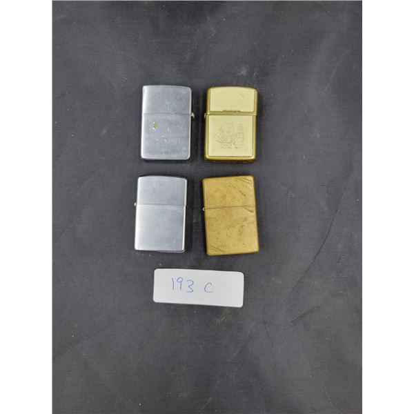FOUR VINTAGE ZIPPO LIGHTERS
