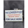 Image 2 : VINTAGE NOS "THE LEADERPOST" PORCELAIN DOUBLE SIDED FLANGE SIGN