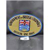 Image 1 : LARGE VINTAGE GOVERNMENT OF BRITISH COLUMBIA OFFICE DECAL W/INSTRUCTIONS