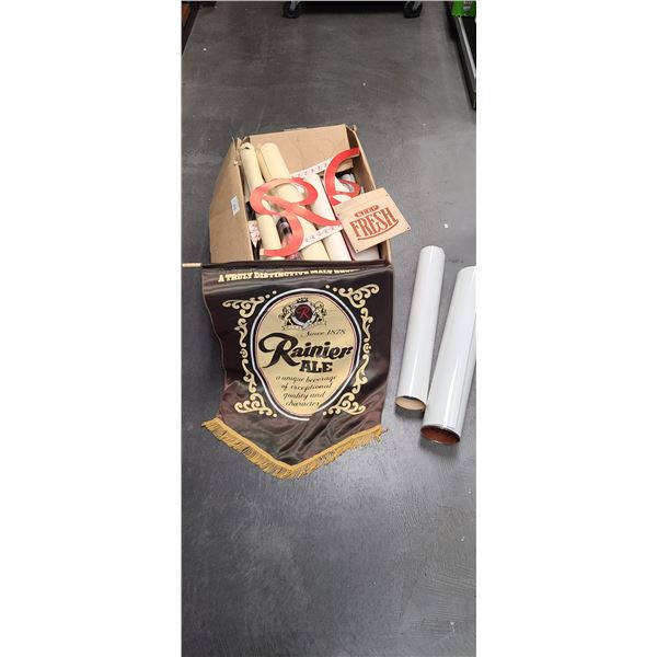 LARGE COLLECTION VINTAGE RAINIER BEER POSTERS
