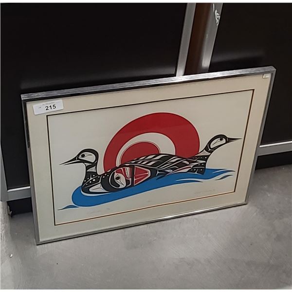 FRAMED SIGNED LTD EDITION NATIVE PRINT "LOON" SIGNED ROBERT E. SEBASTIAN