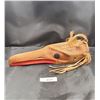 Image 2 : WEST COAST NATIVE CARVED FISH HAWK W/FEATHERS, SIGNED