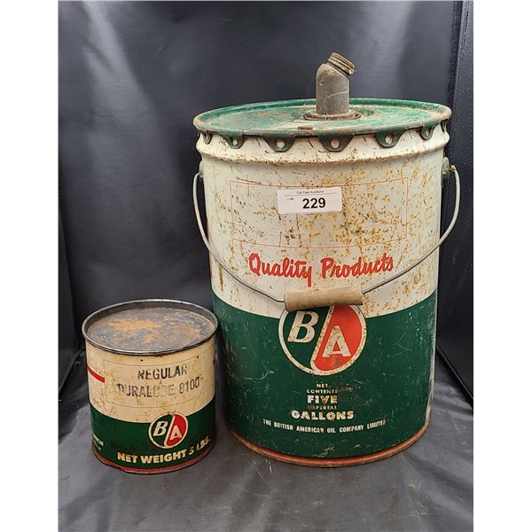 B/A 5GALLON OIL PAIL & 5LB GREASE CAN