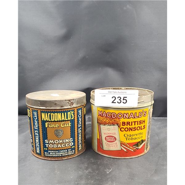 TWO VINTAGE MACDONALDS TOBACCO CANS