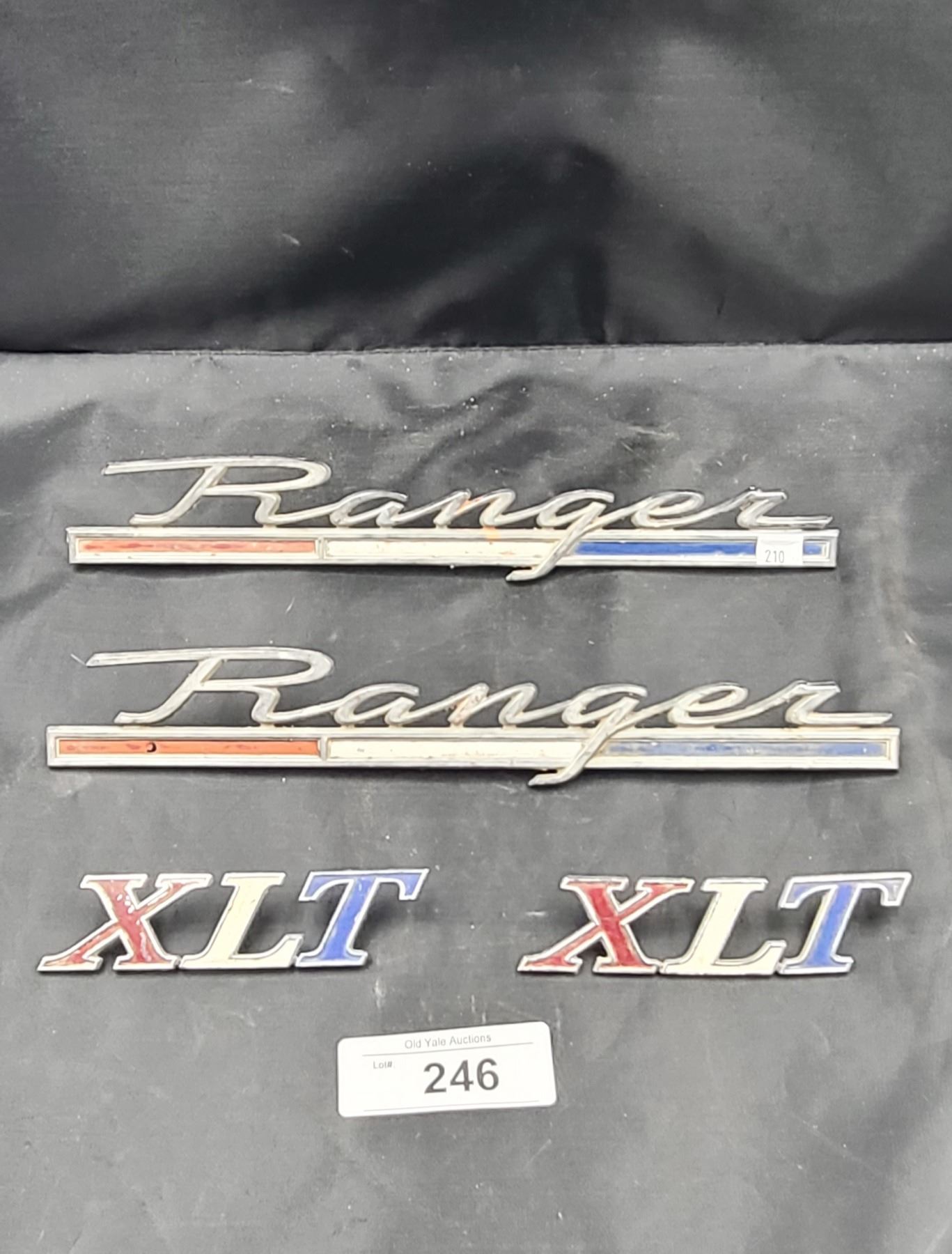 FOUR VINTAGE FORD RANGER XLT EMBLEMS