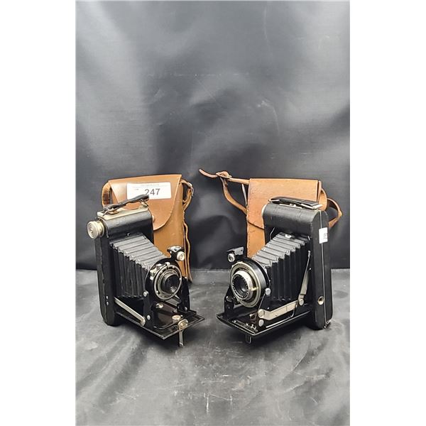 TWO ANTIQUE KODAK CAMERAS W/CASES