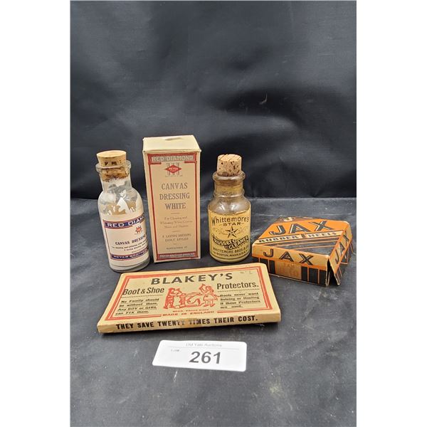 FOUR ANTIQUE/VINTAGE SHOE POLISHING ACCESSORIES