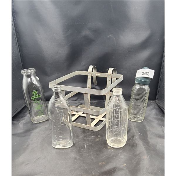 SMALL KID'S BICYCLE BASKET & MILK & BABY BOTTLES