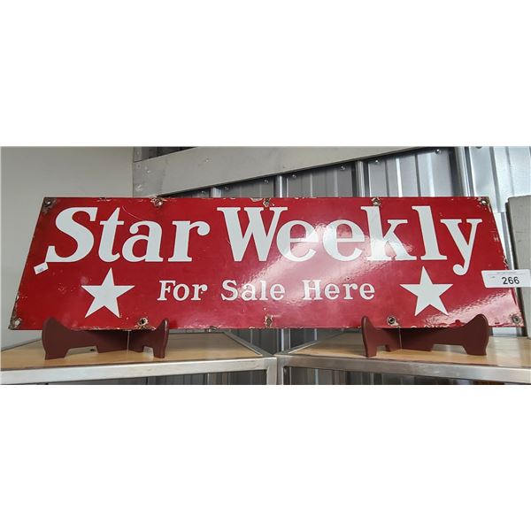 VINTAGE STAR WEEKLY PORCELAIN SIGN
