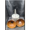 Image 2 : TWO COPPER INDUSTRIAL LAMPS & FUNNEL