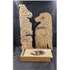 Image 1 : THREE NATIVE CARVINGS & KEEPSAKE BOX
