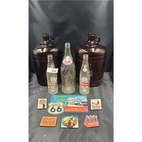 TEN COLLECTIBLES INCLUDING COCA-COLA