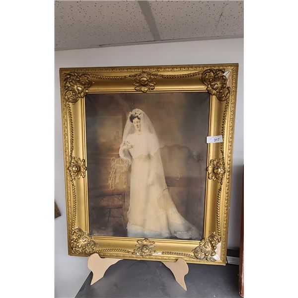 LARGE ANTIQUE GILT FRAMED PRINT