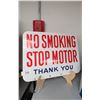 Image 1 : VINTAGE PORCELAIN DOUBLE SIDED GAS STATION SIGN- NEAR MINT