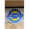 Image 1 : CHEVROLET SUPER SERVICE EMBOSSED TIN SIGN-REPRODUCTION