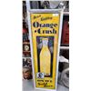 Image 1 : HARD TO FIND ORIGINAL 1925 ORANGE CRUSH SELF FRAMED EMBOSSED METAL SIGN